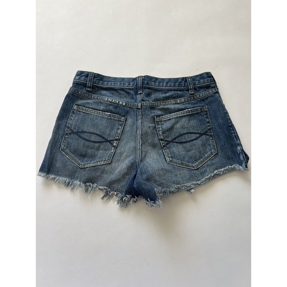 Abercrombie & Fitch Womens Jean Shorts Blue Cut Off Distressed Denim - Picture 2 of 3